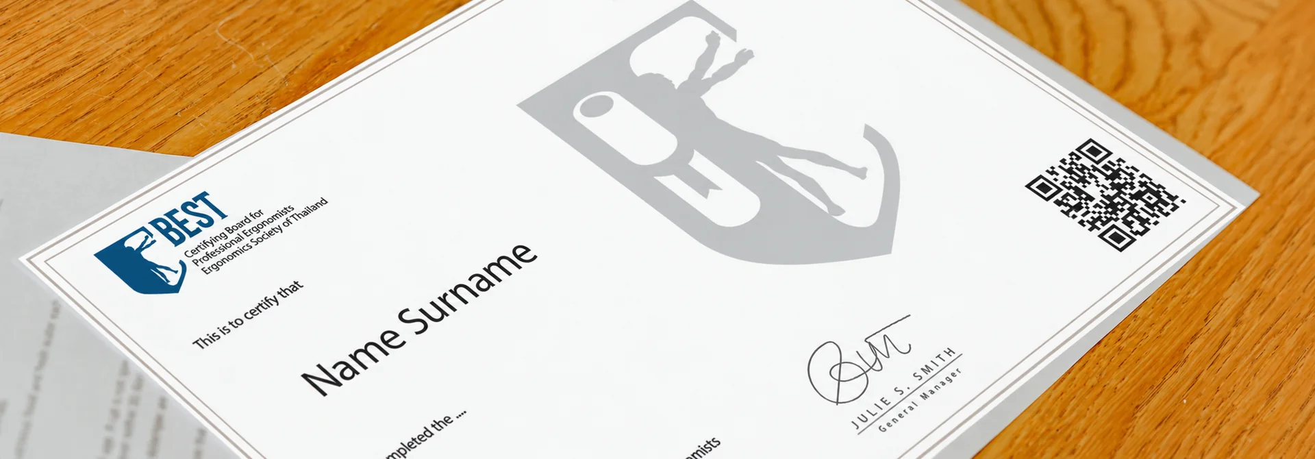 Professional ergonomist certificate
